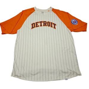Detroit Tigers MLB Majestic Cooperstown T-Shirt Striped Stitched Men's Large
